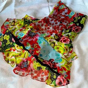 Multicolored high low skirt